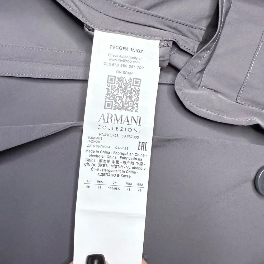 NWT Armani Collezioni Dark Gray Blazer Size 48